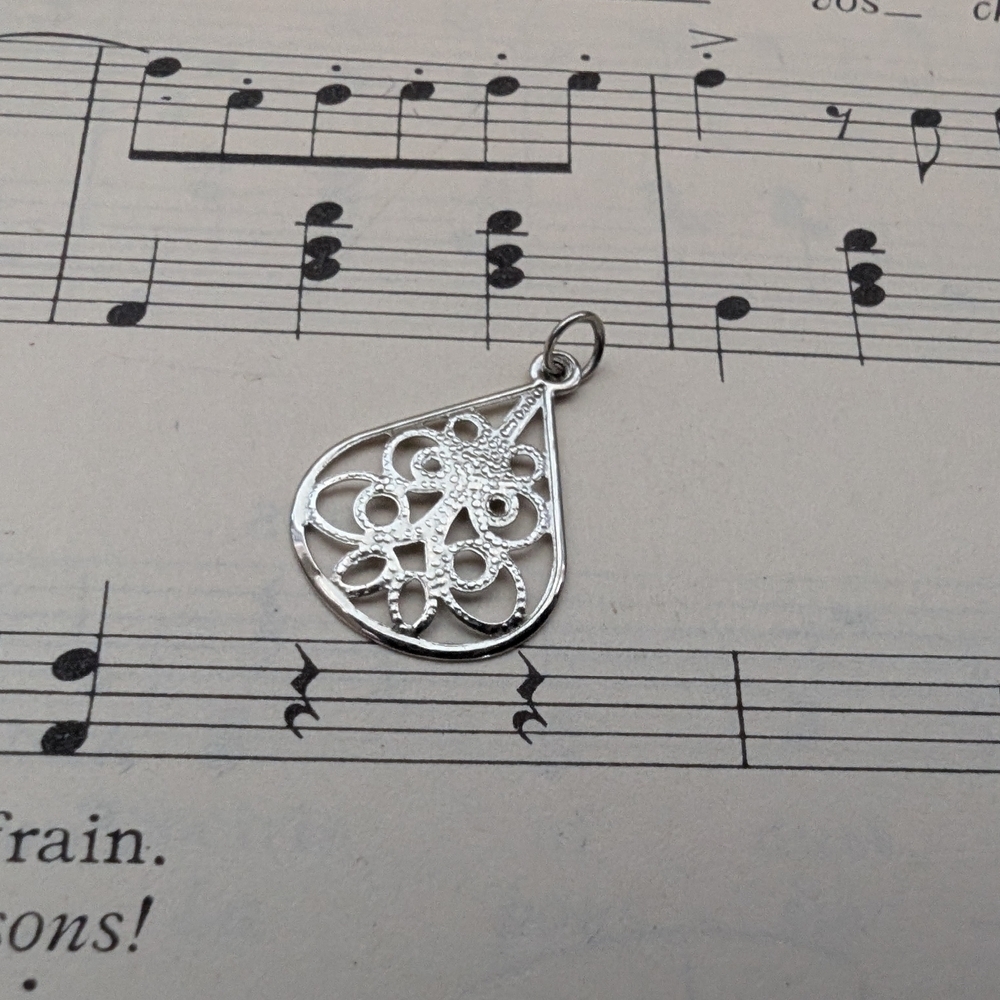 Silvertone Teardrop Pendant